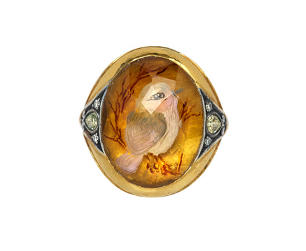Carved Sweet Bird Ring