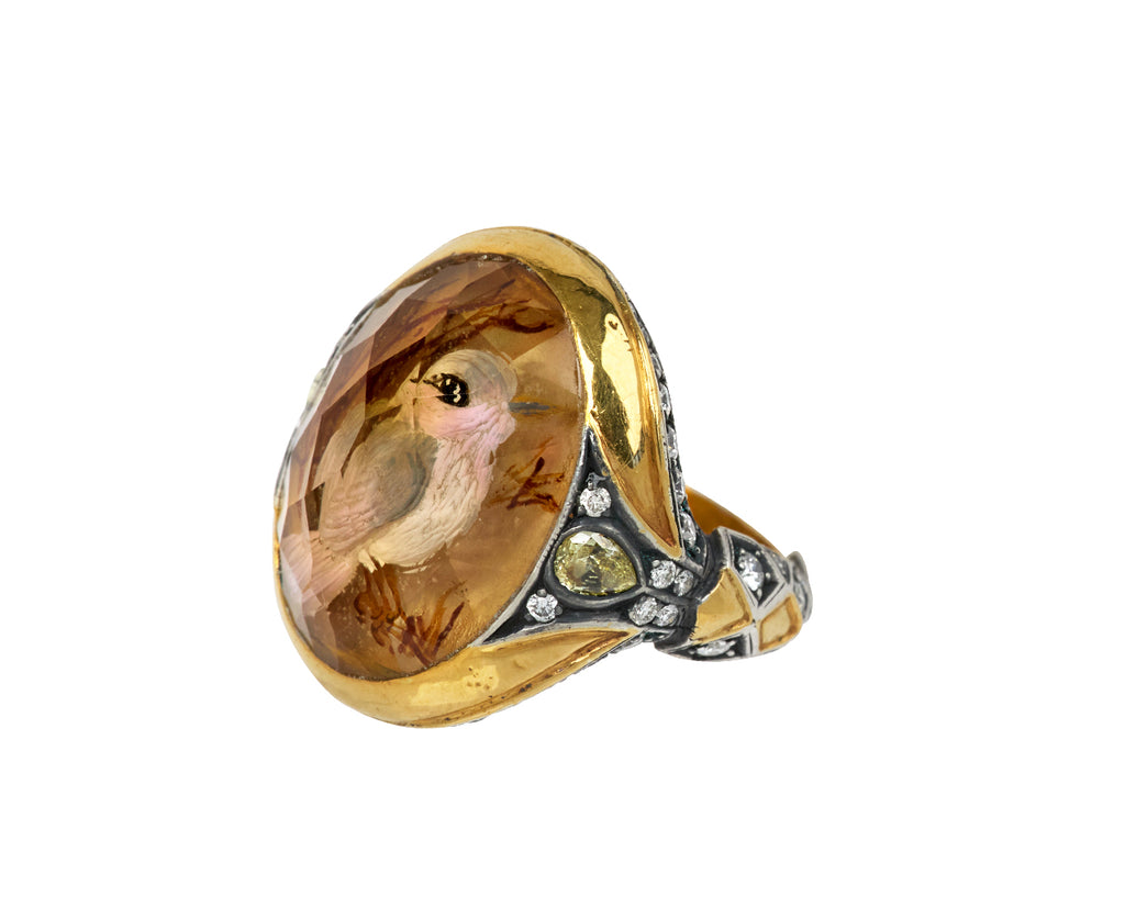 Carved Sweet Bird Ring