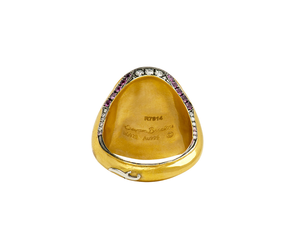 Carved Quartz Rose Ring