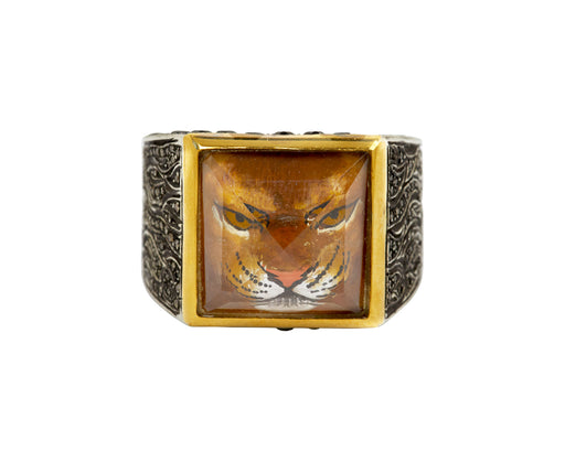 Carved Rock Quartz Tiger Ring - TWISTonline 