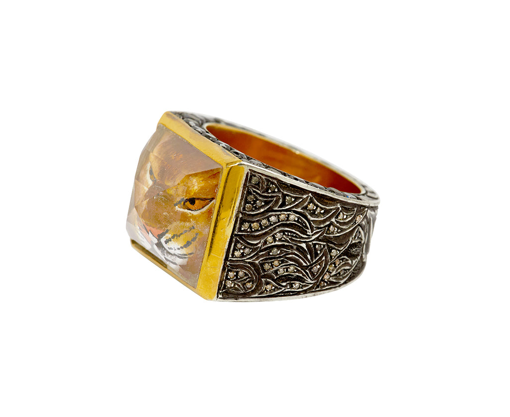 Carved Rock Quartz Tiger Ring - TWISTonline 
