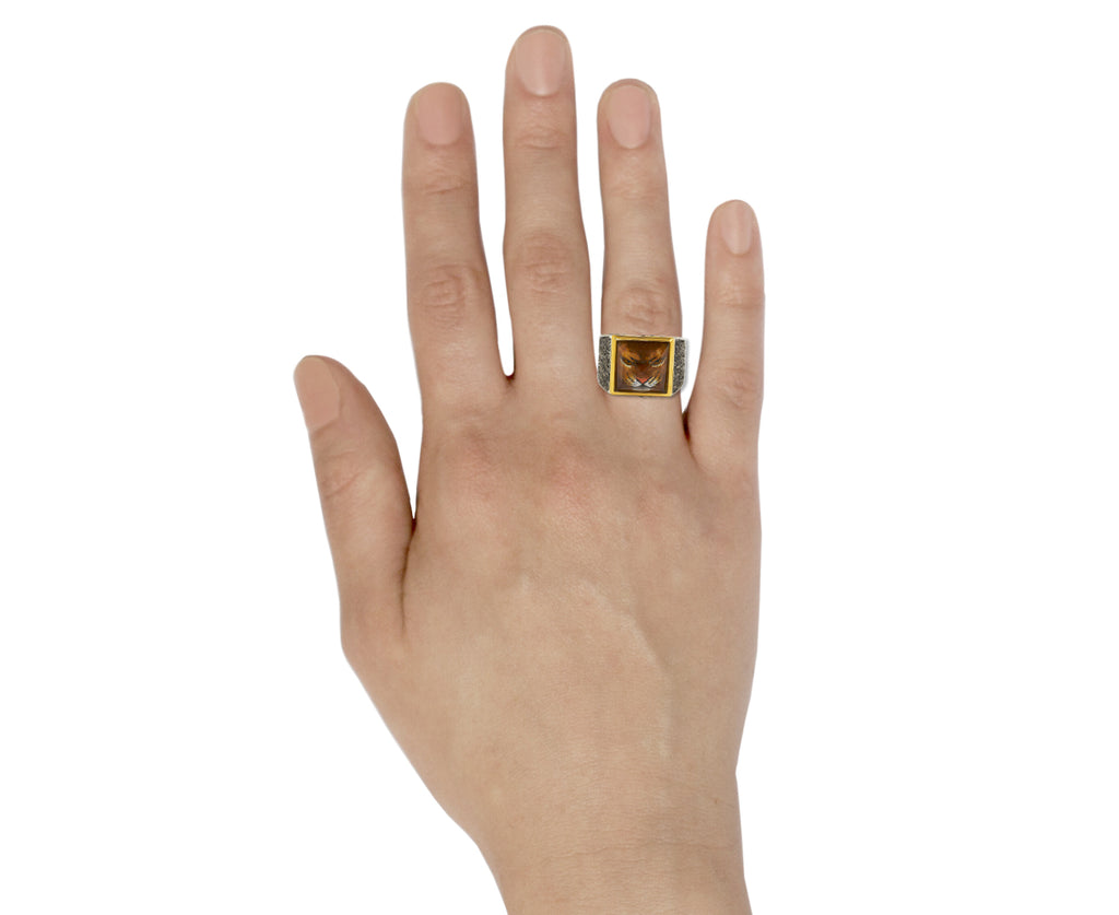 Carved Rock Quartz Tiger Ring - TWISTonline 