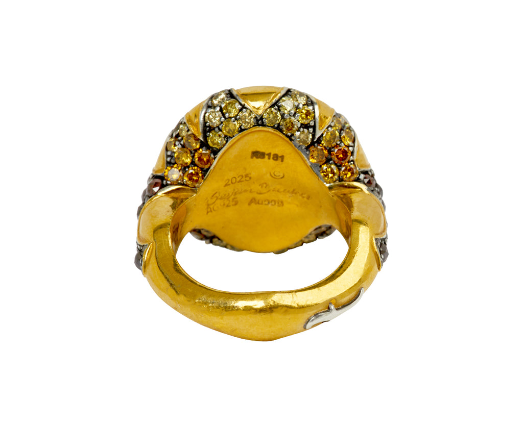 Carved Citrine Love Birds Ring - TWISTonline 