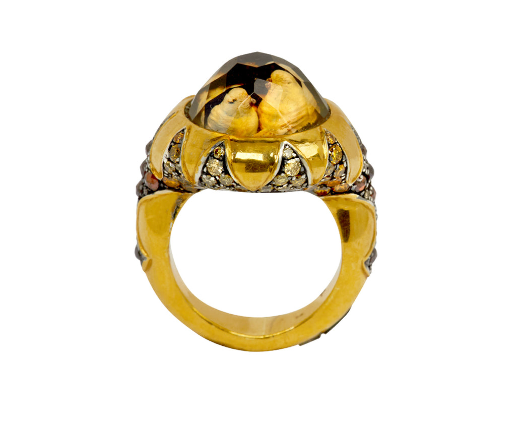 Carved Citrine Love Birds Ring - TWISTonline 
