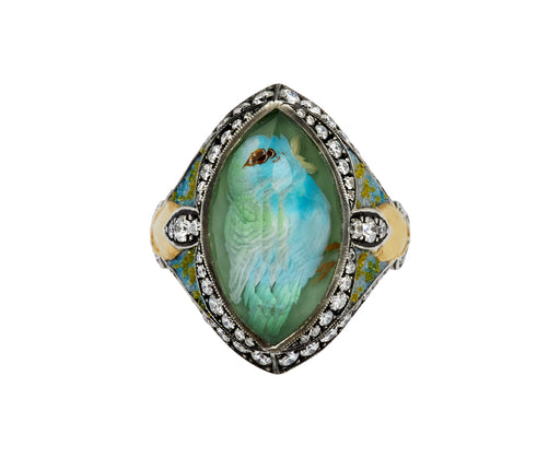Rock Quartz Bird Ring