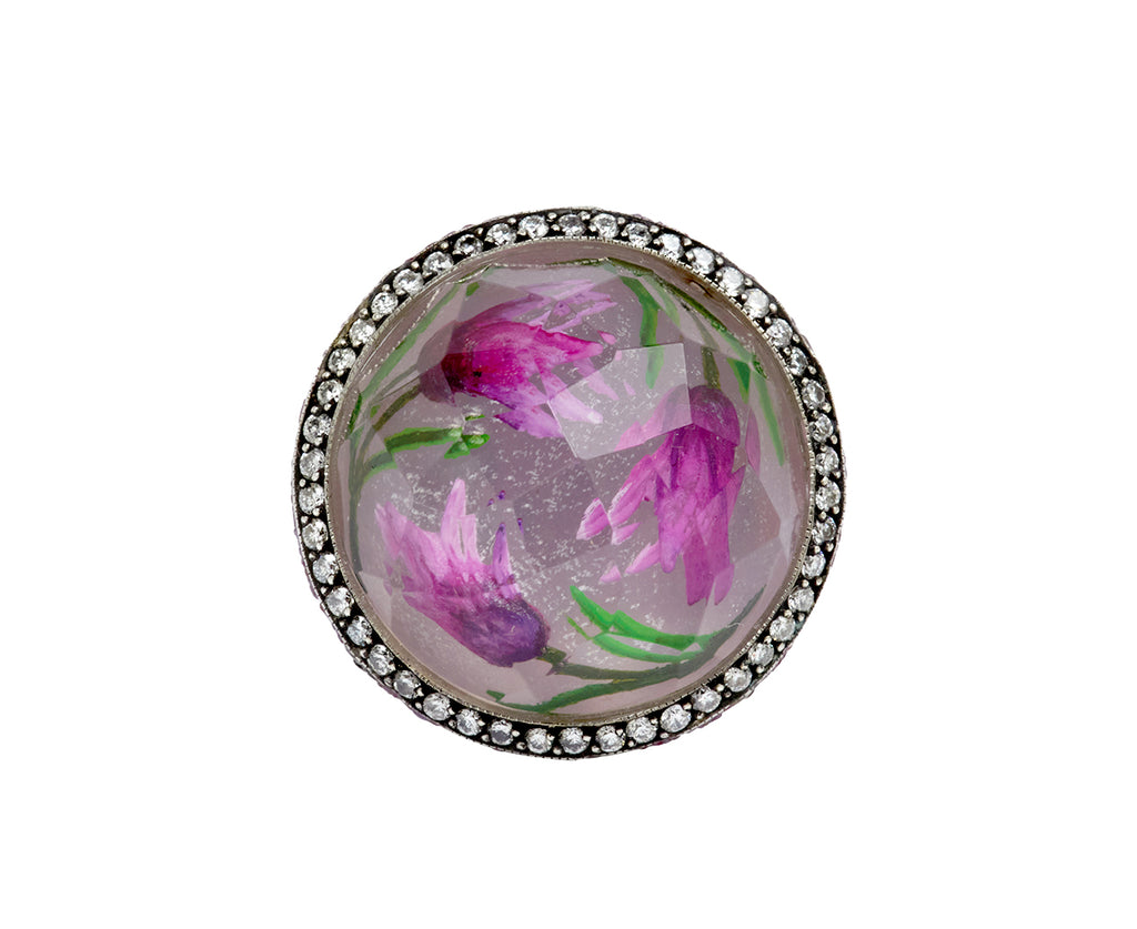 Carved Rock Quartz Tulip Ring