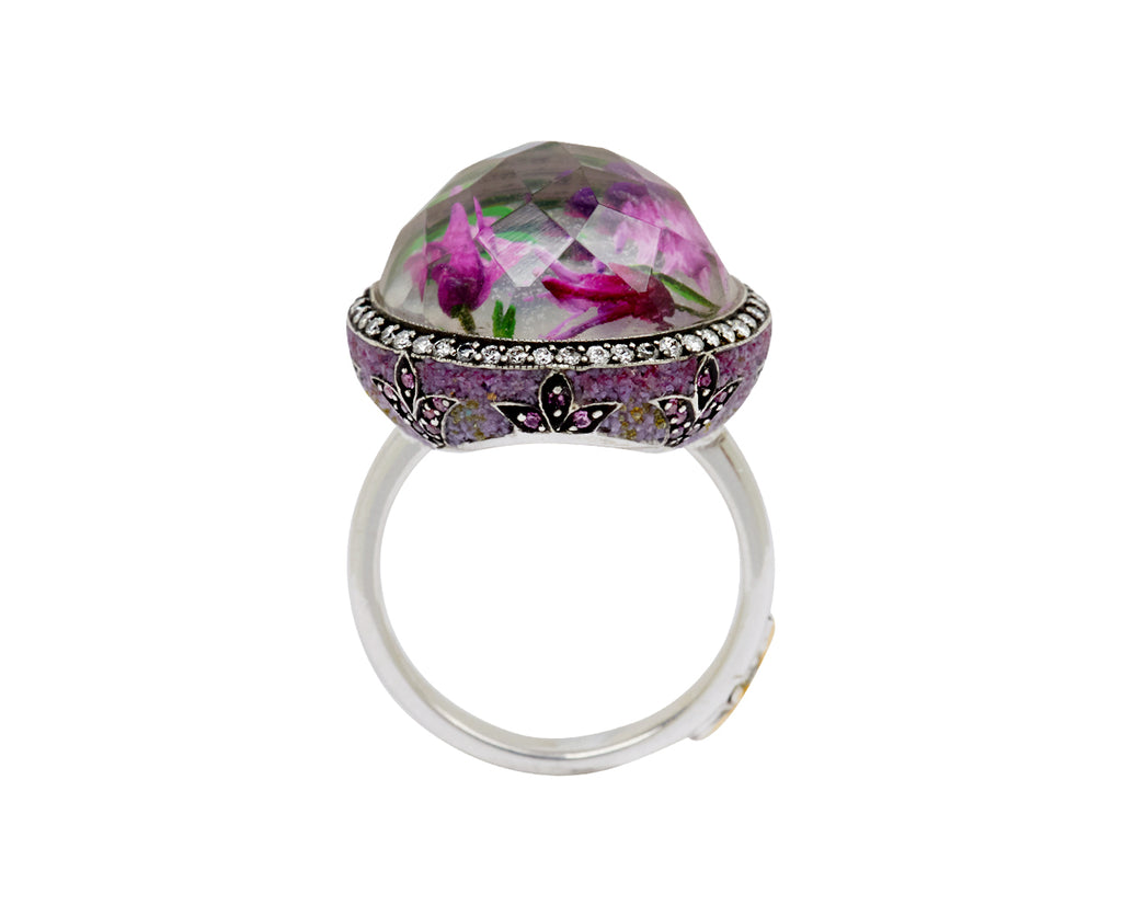 Carved Rock Quartz Tulip Ring