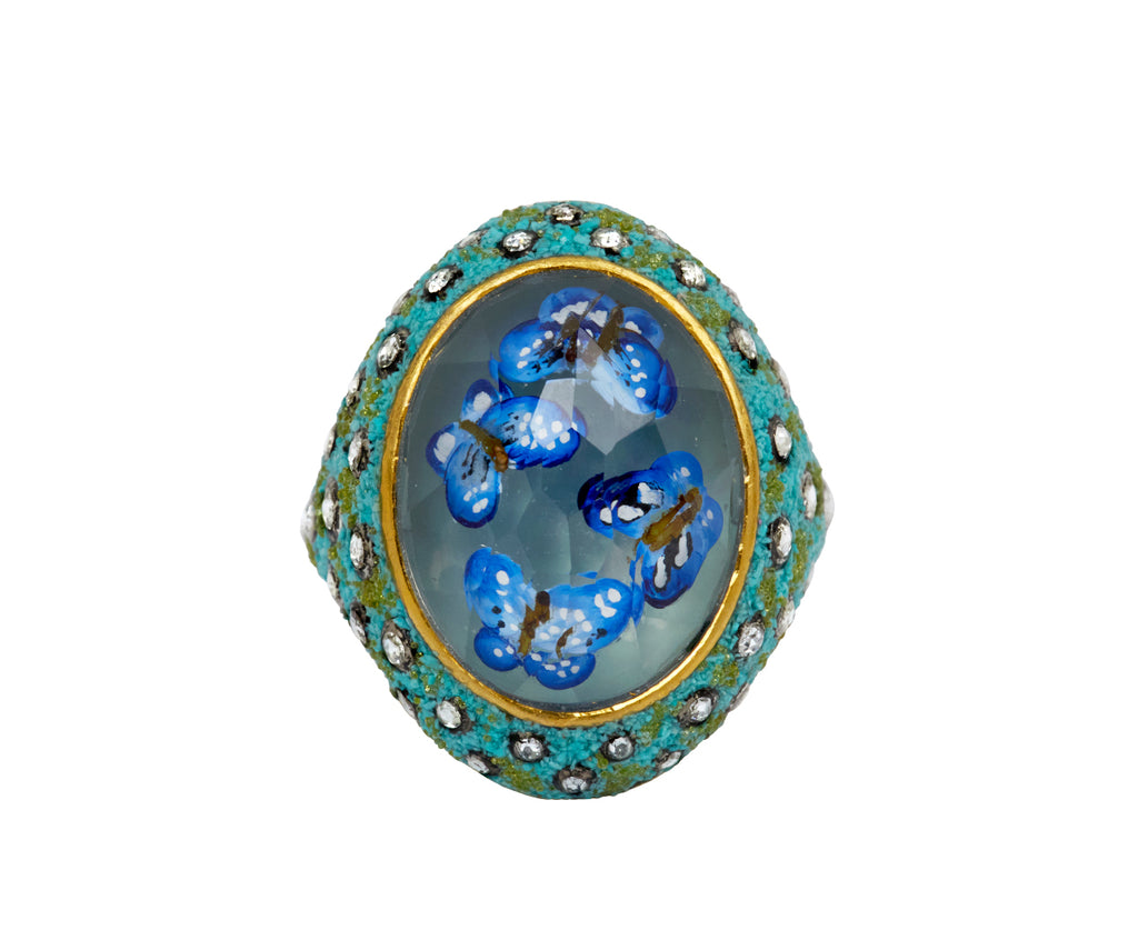Carved Butterfly Garden Ring