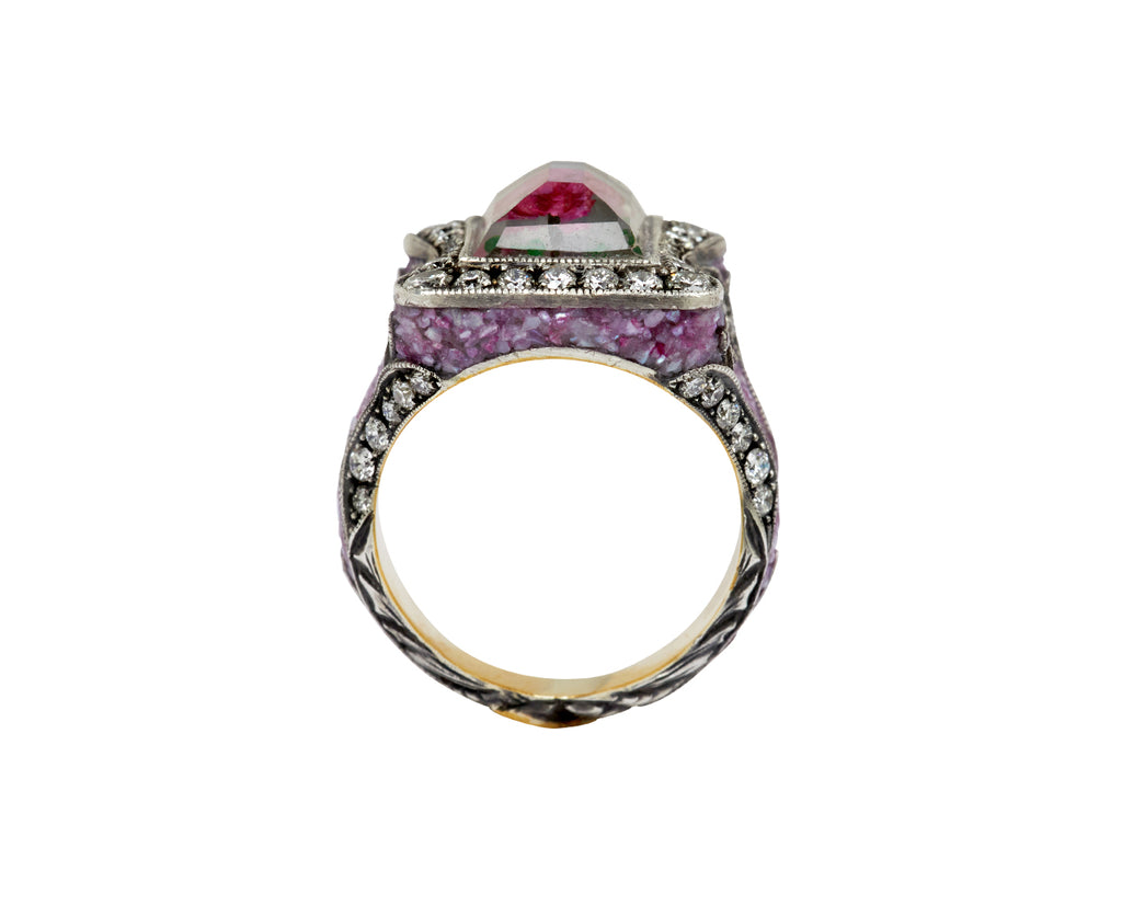 Carved Pink Rose Ring