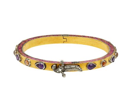 Amethyst and Diamond Hinged Dagger Bracelet