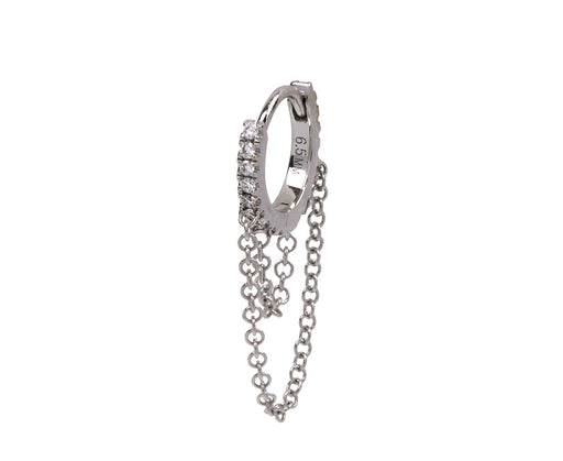 1/4 White Gold Diamond Eternity SINGLE Hoop With Two Chains