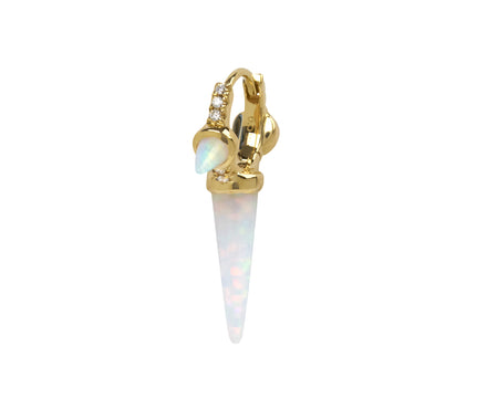 Maria Tash 1/4 Opal and Diamond Triple Long Spike SINGLE Hoop