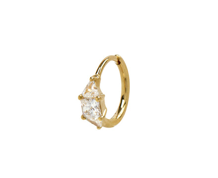 Maria Tash 5/16 Yellow Gold Diamond SINGLE Non Rotating Hoop
