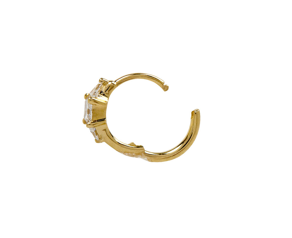 Maria Tash 5/16 Yellow Gold Diamond SINGLE Non Rotating Hoop - Closure