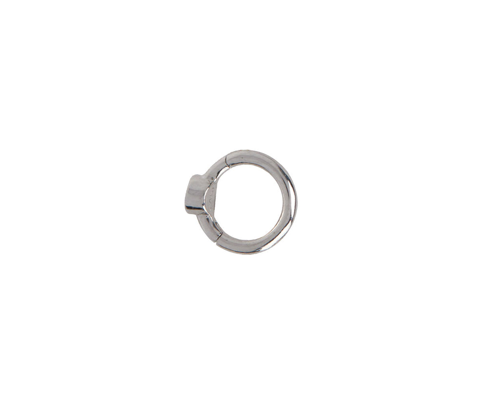3/16 White Gold Scalloped Diamond SINGLE Rotating Hoop