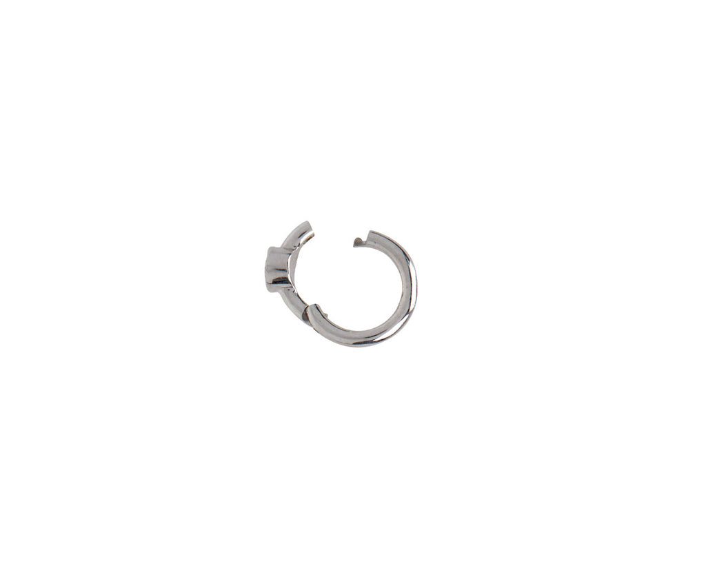 3/16 White Gold Scalloped Diamond SINGLE Rotating Hoop
