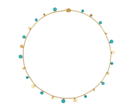 Turquoise Dangling Sequins Necklace