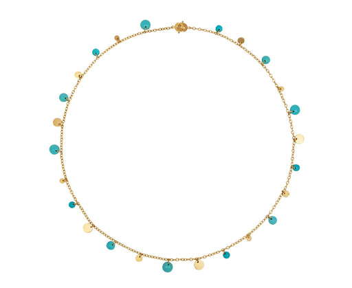 Turquoise Dangling Sequins Necklace