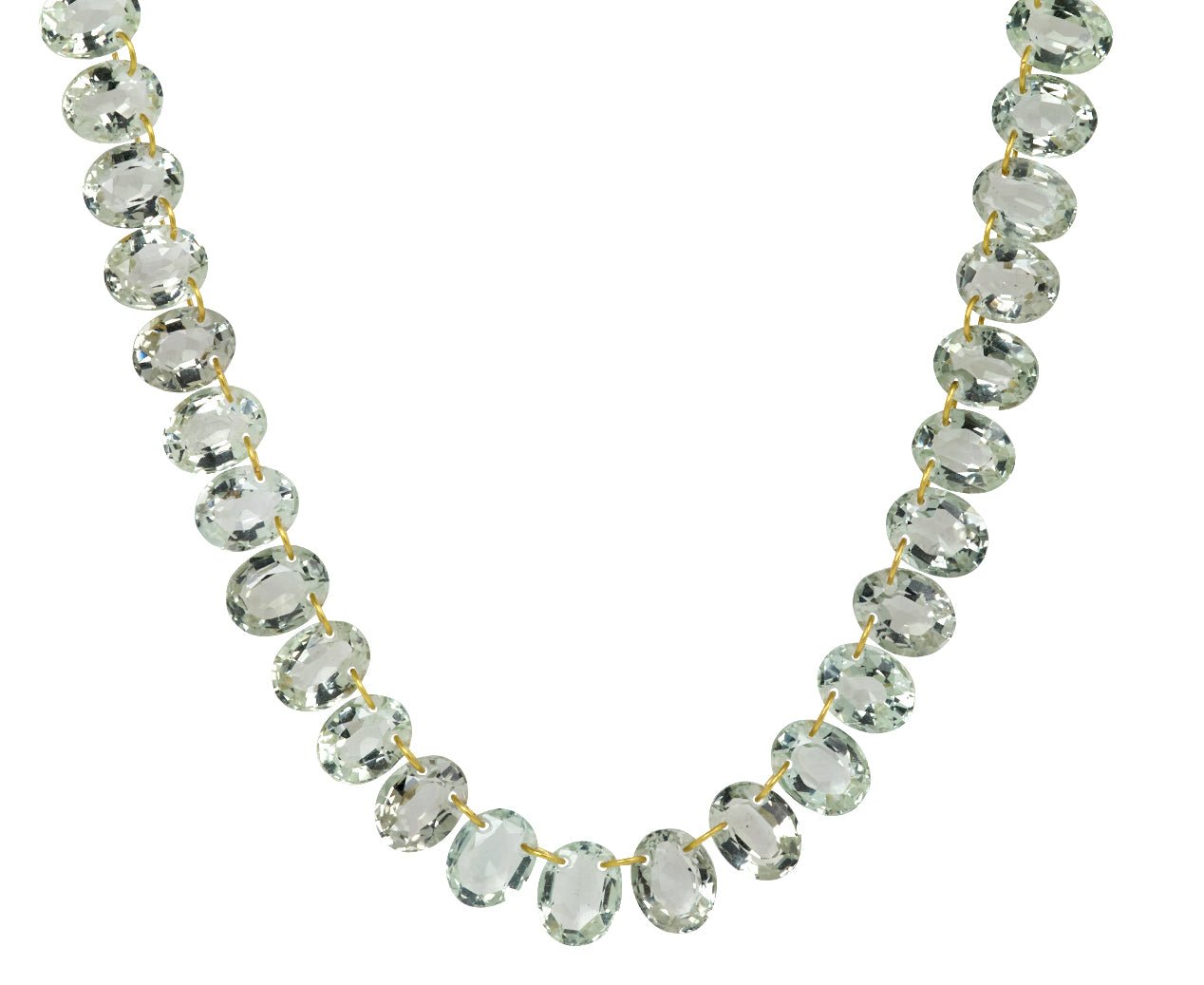 Marie-Hélène de Taillac Green Quartz Oval Collar Necklace
