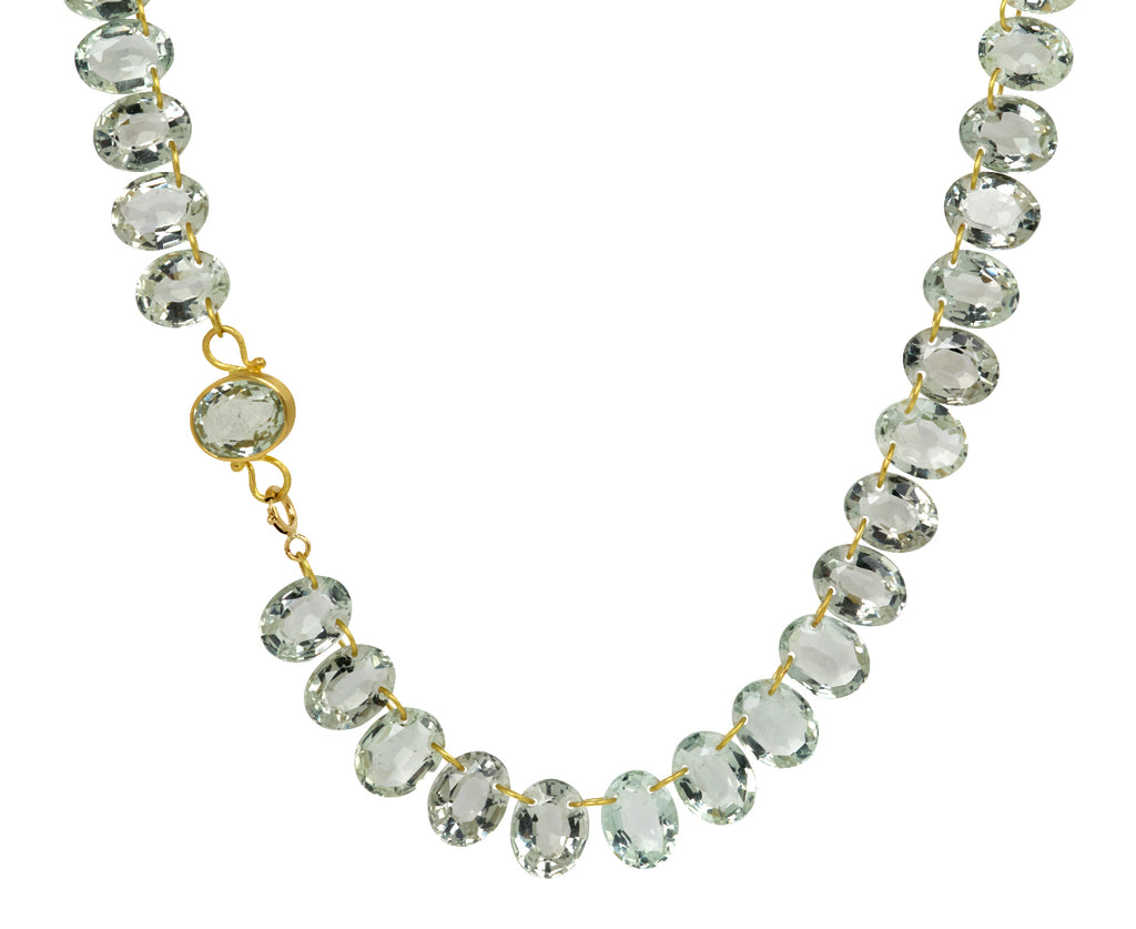 Green Quartz Oval Collar Necklace