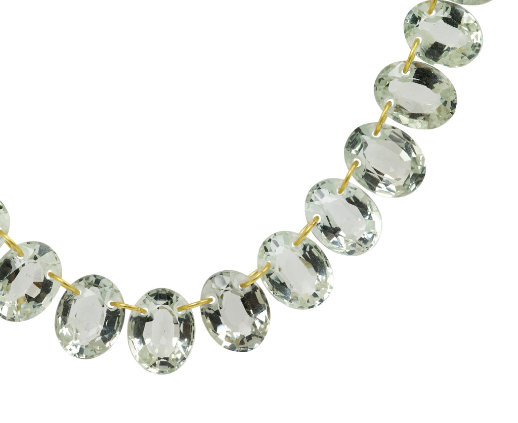 Green Quartz Oval Collar Necklace