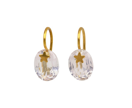 Rose Quartz Precious Star Gem Earrings