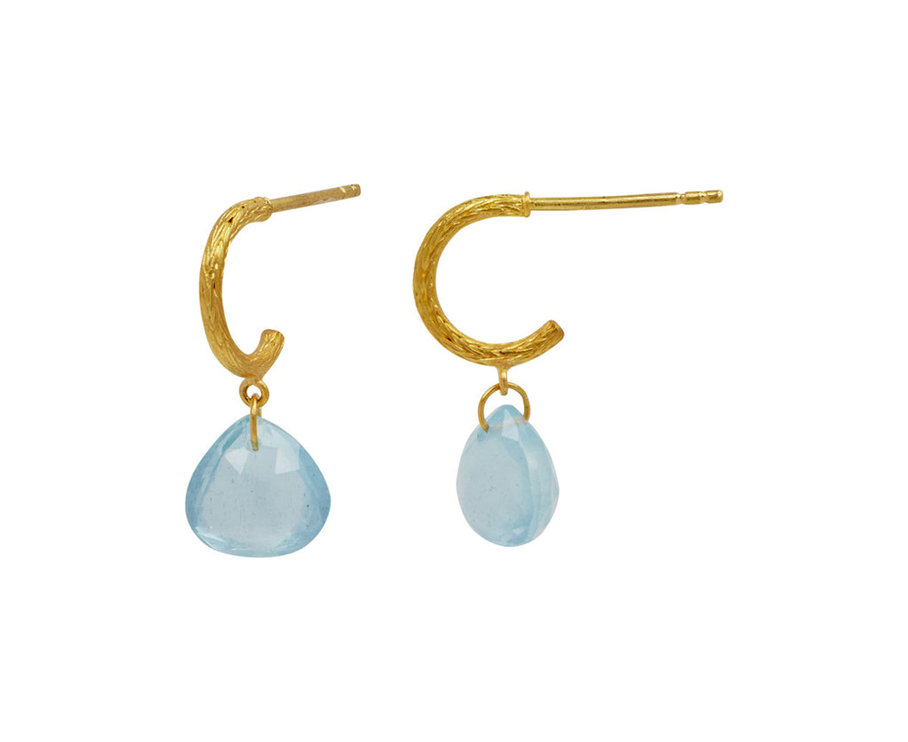 Milky Aquamarine Ava Hoop Earrings