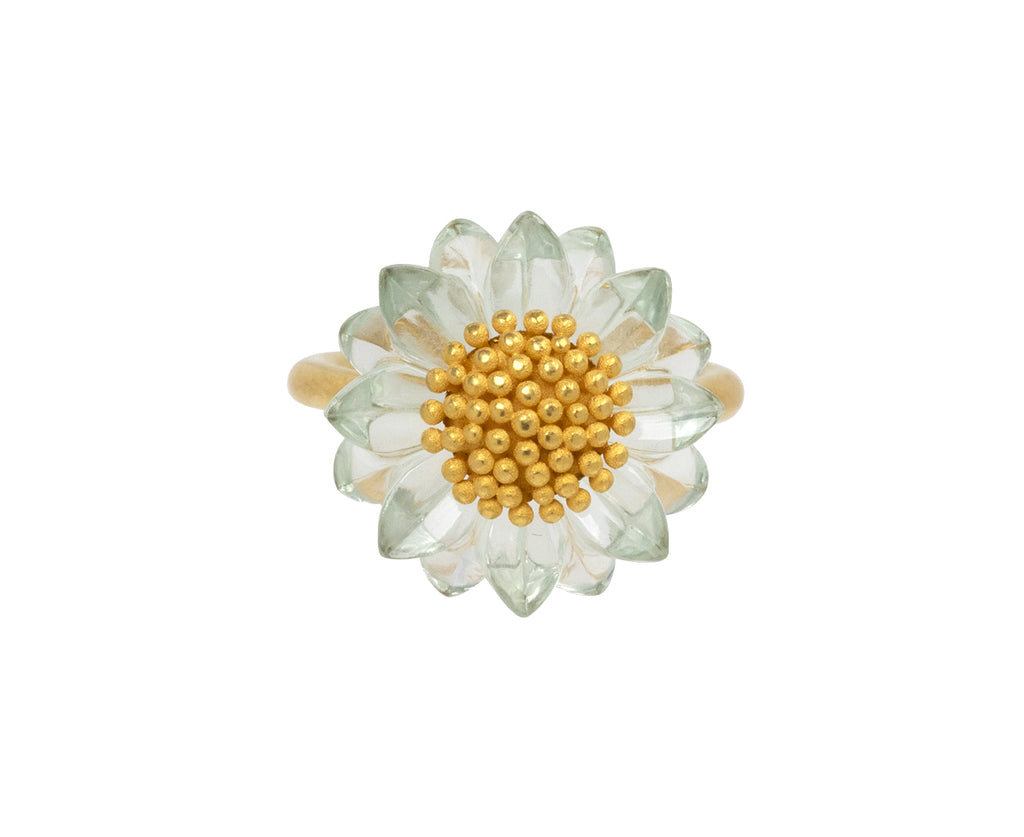 Green Quartz Sunflower Ring