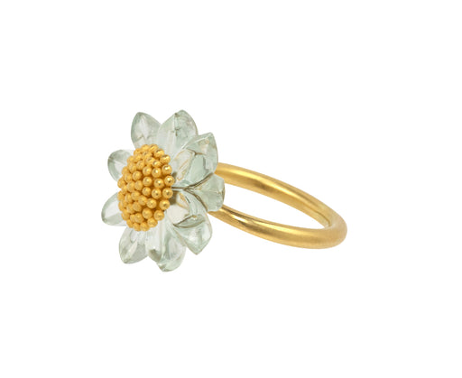 Green Quartz Sunflower Ring