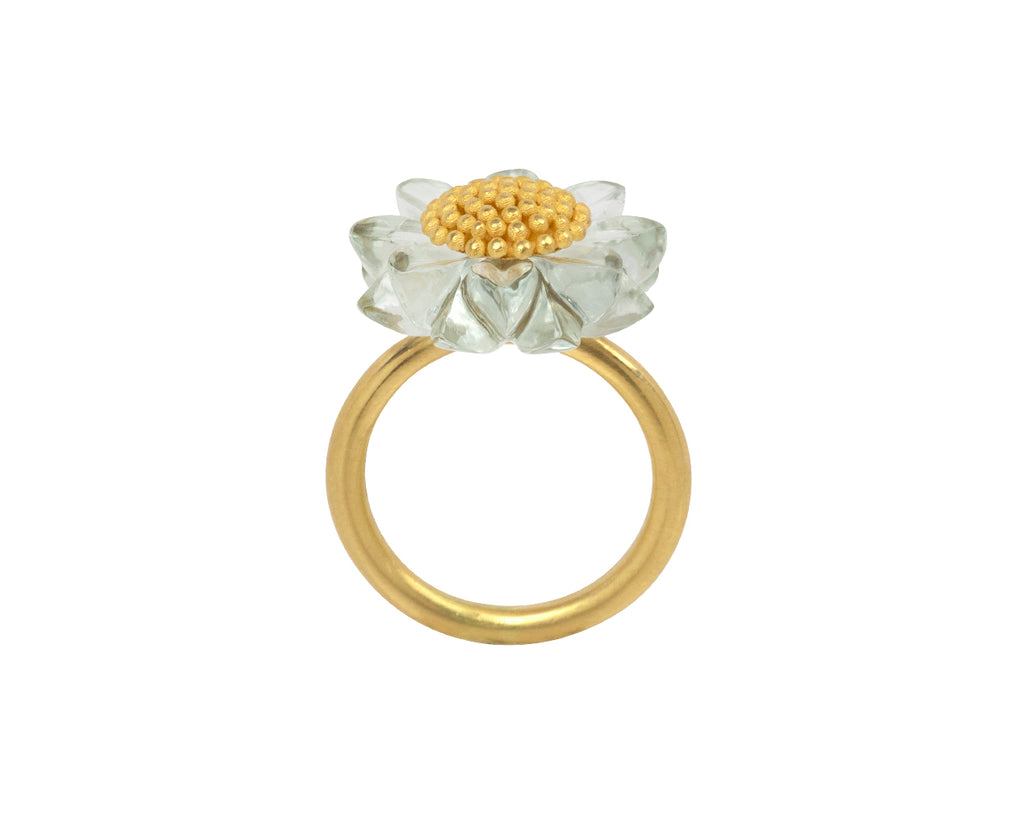 Green Quartz Sunflower Ring