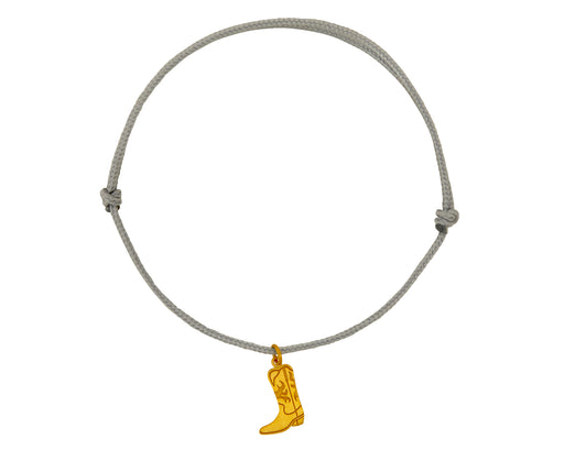 Gray Nylon Cowboy Boot Charm Bracelet