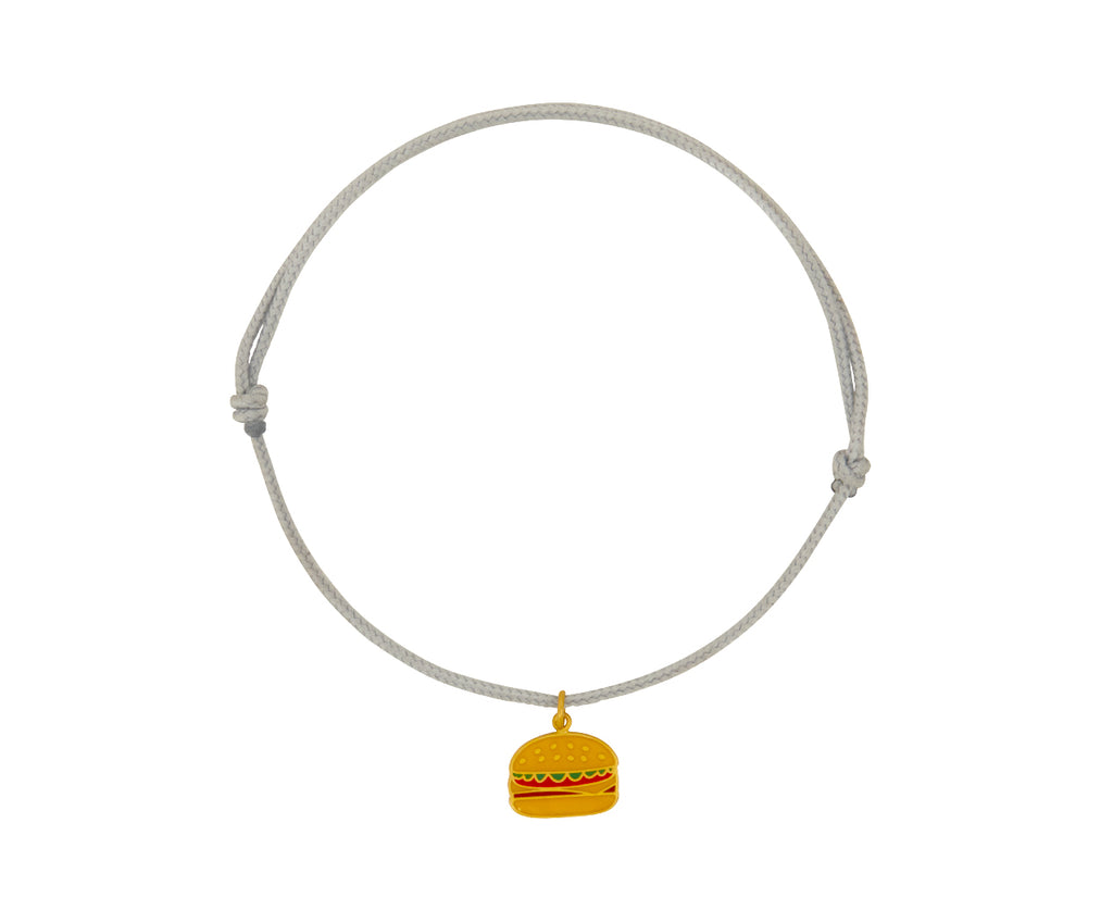 Enamel Burger Charm Bracelet