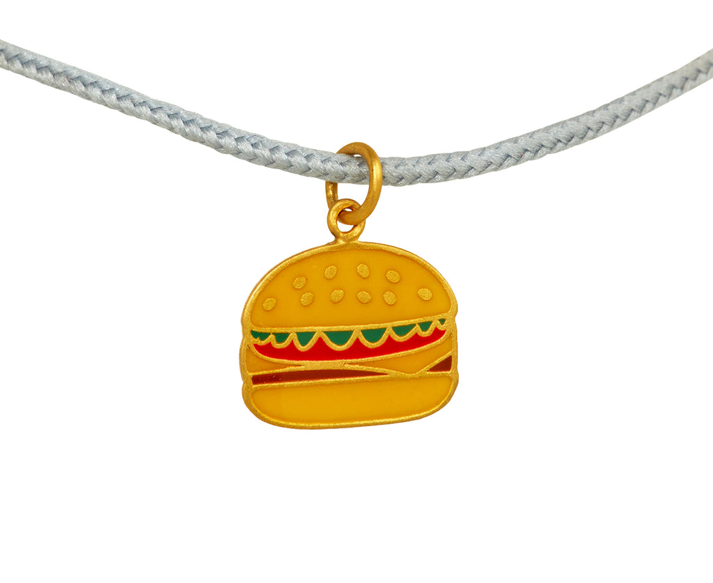 Enamel Burger Charm Bracelet