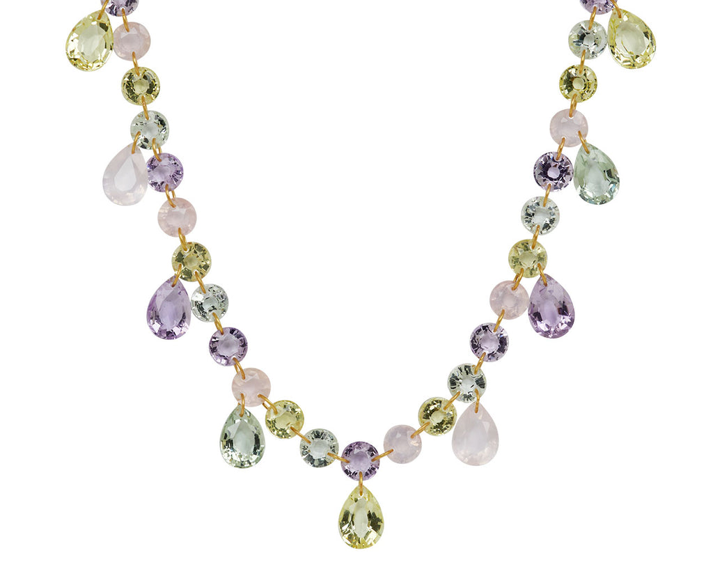 Multicolored Pastel Quartz  Viscountess Necklace