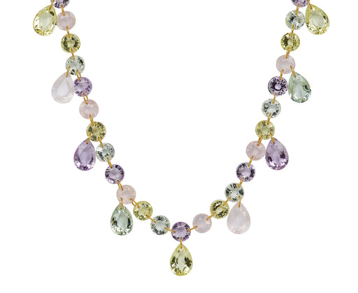 Multicolored Pastel Quartz  Viscountess Necklace
