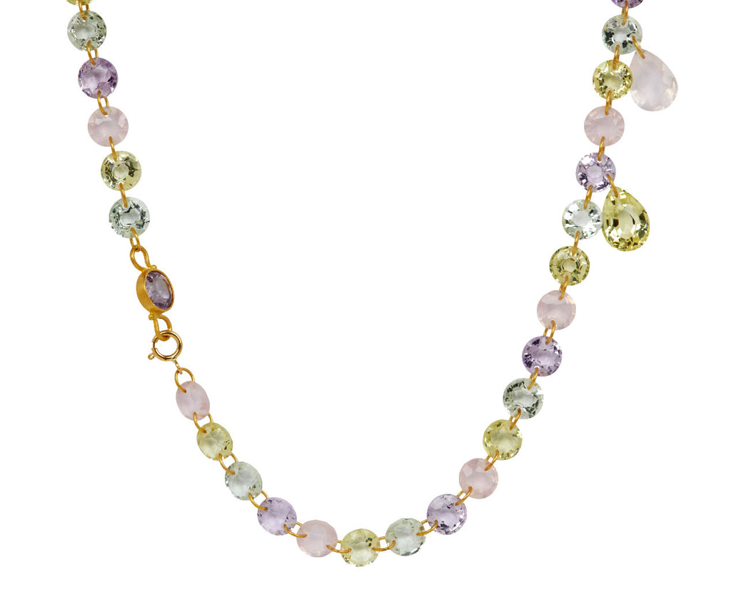 Multicolored Pastel Quartz  Viscountess Necklace