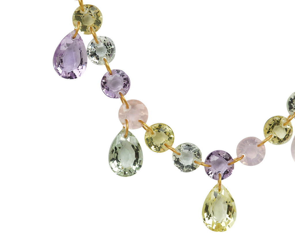 Multicolored Pastel Quartz  Viscountess Necklace