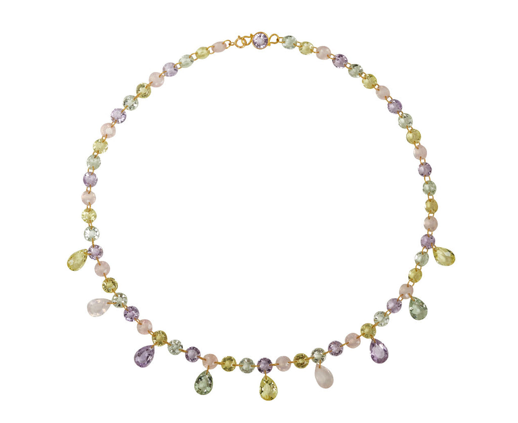 Multicolored Pastel Quartz  Viscountess Necklace
