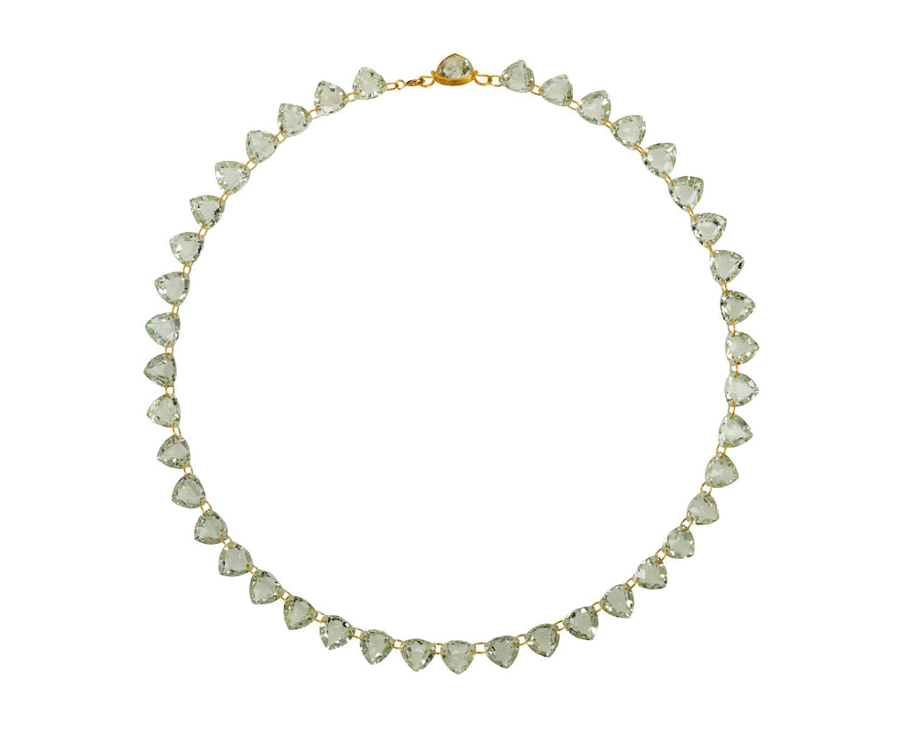 Green Quartz Trillion Necklace