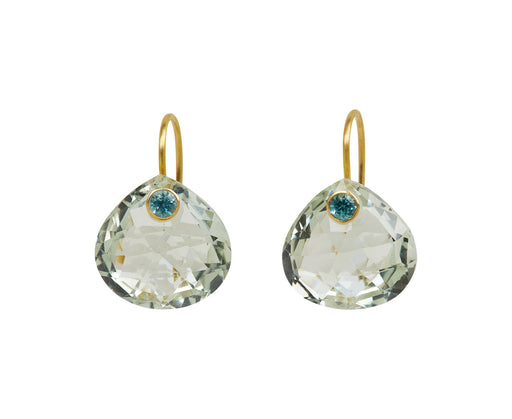 Green Quartz and Apatite Gem Briolette Earrings