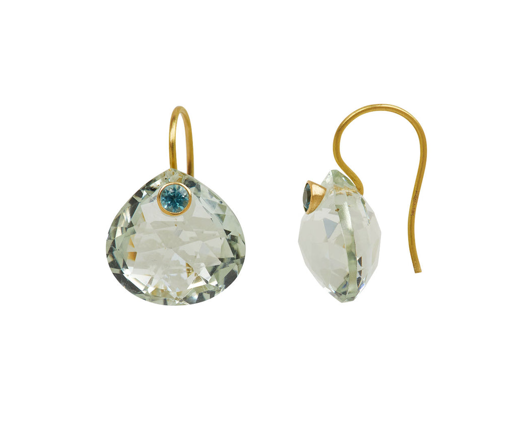 Green Quartz and Apatite Gem Briolette Earrings