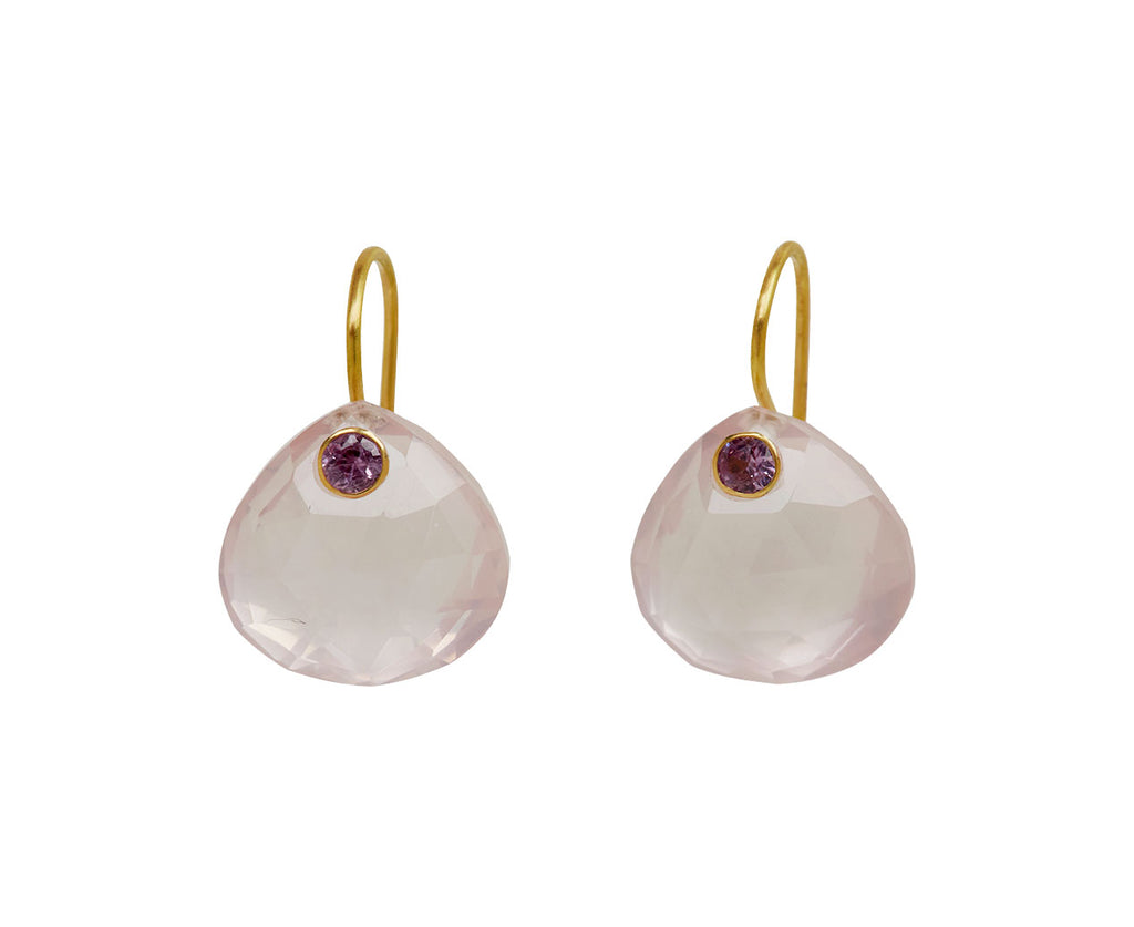 Marie-Helene de Taillac Rose Quartz and Pink Sapphire Gem Briolette Earrings