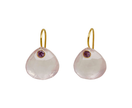 Marie-Helene de Taillac Rose Quartz and Pink Sapphire Gem Briolette Earrings