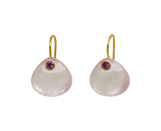 Marie-Helene de Taillac Rose Quartz and Pink Sapphire Gem Briolette Earrings