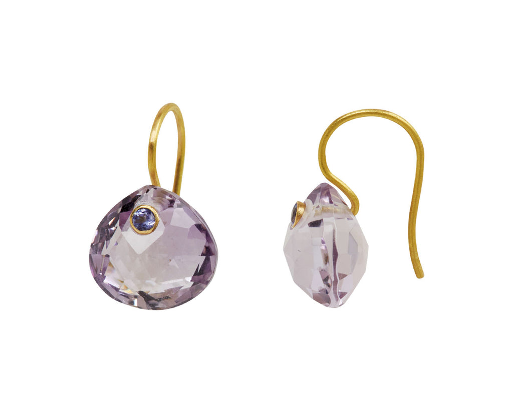Amethyst and Tanzanite Small Briolette Gem Earrings