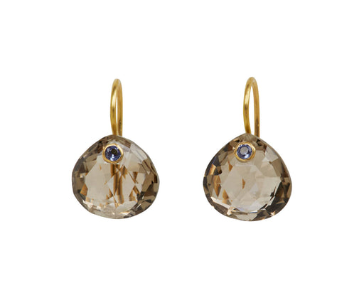 Smoky Quartz and Tanzanite Gem Briolette Earrings