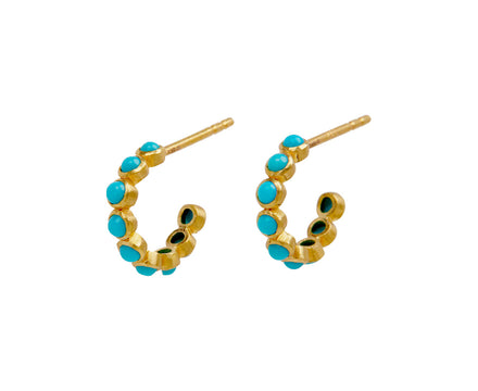 Small Turquoise Bollywood Hoop Earrings