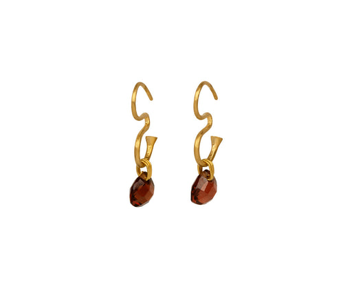 Extra Small Garnet Om Earrings