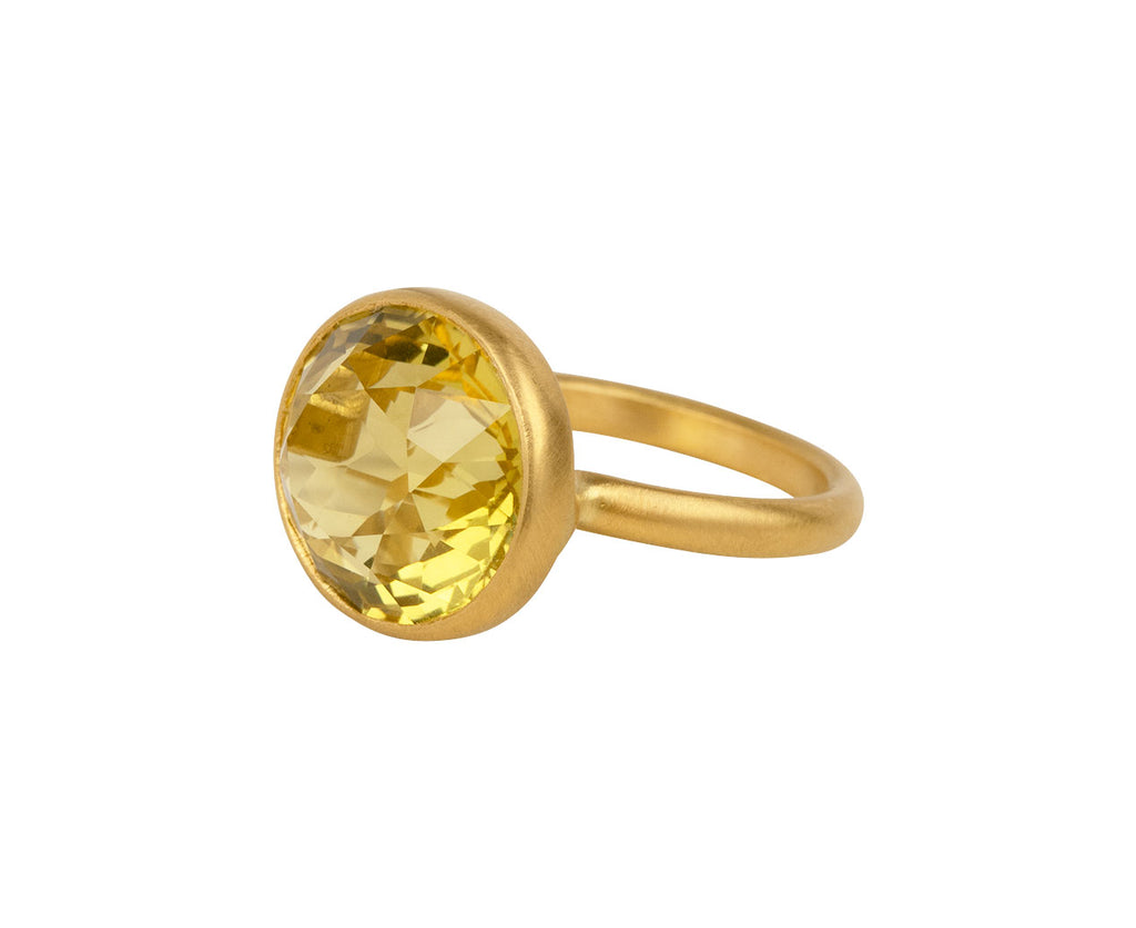 Lemon Quartz Princess Ring