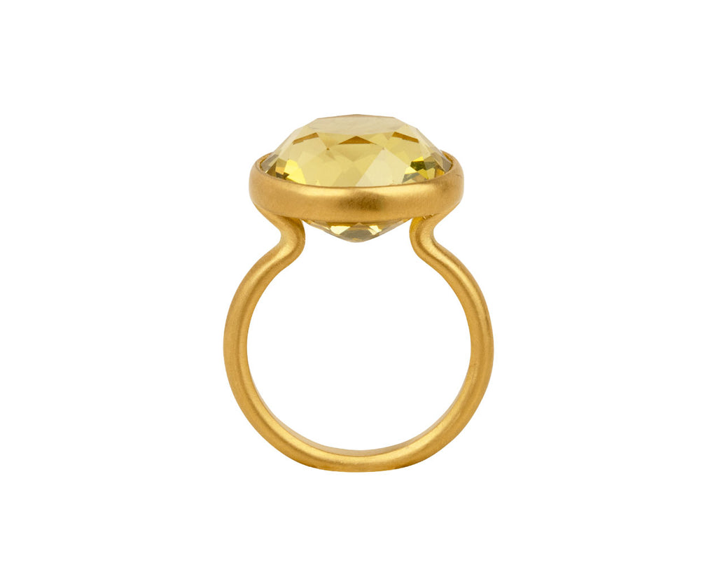 Lemon Quartz Princess Ring